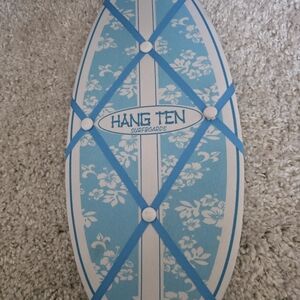Hang Ten Messege Board Blue Floral Surfboard Wall Decor
